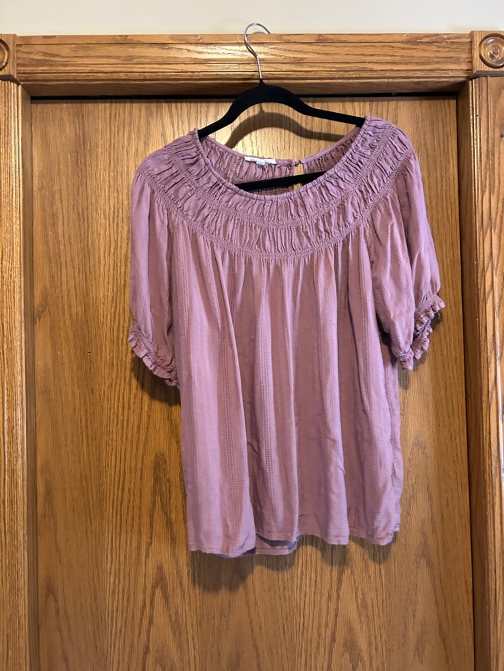 Maurice’s Smocked Neck Lavender Women’s Peasant Top-xl